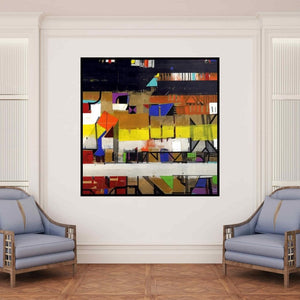 In-situ view of Prabhinder Lall's 'Enchanting Radiance (Chromatic Harmony)' painting in a room