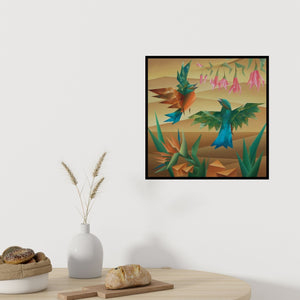 In-situ view of Nirakar Chowdhury's 'Energetic' painting in a room