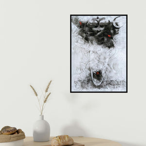 Anas Sultan's 'Energy' painting visualized above a sofa in a contemporary room.