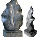 contemporary  sculpture titled 'Energy Leaf', 24x8 inch, by artist Parminder Singh on Black Marble