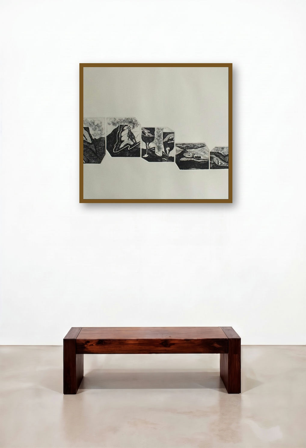 Enigmatic Fragrance Of The Truth (Whispers of the Land) by artist Sudeep Kumar Bashyal displayed in a Minimalist Library