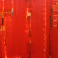 Enlightened Red' abstract acrylic painting by artist Hemant Dhane, 48x72 inch, on canvas