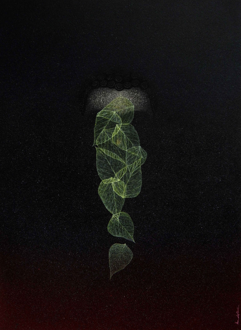 Enlightenment' contemporary acrylic painting by artist Pradeep Unni, 40x30 inch, on canvas