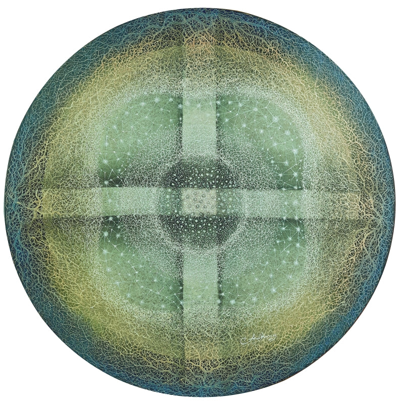 'Enlightenment Vol 10' contemporary acrylic painting by artist Anil Kumar Vishwakarma, 36x36 inch, on canvas