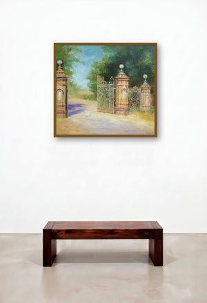 Entrance (The Ornate Gateway) by artist Mohan Charya displayed in a Urban Loft Hotel Suite