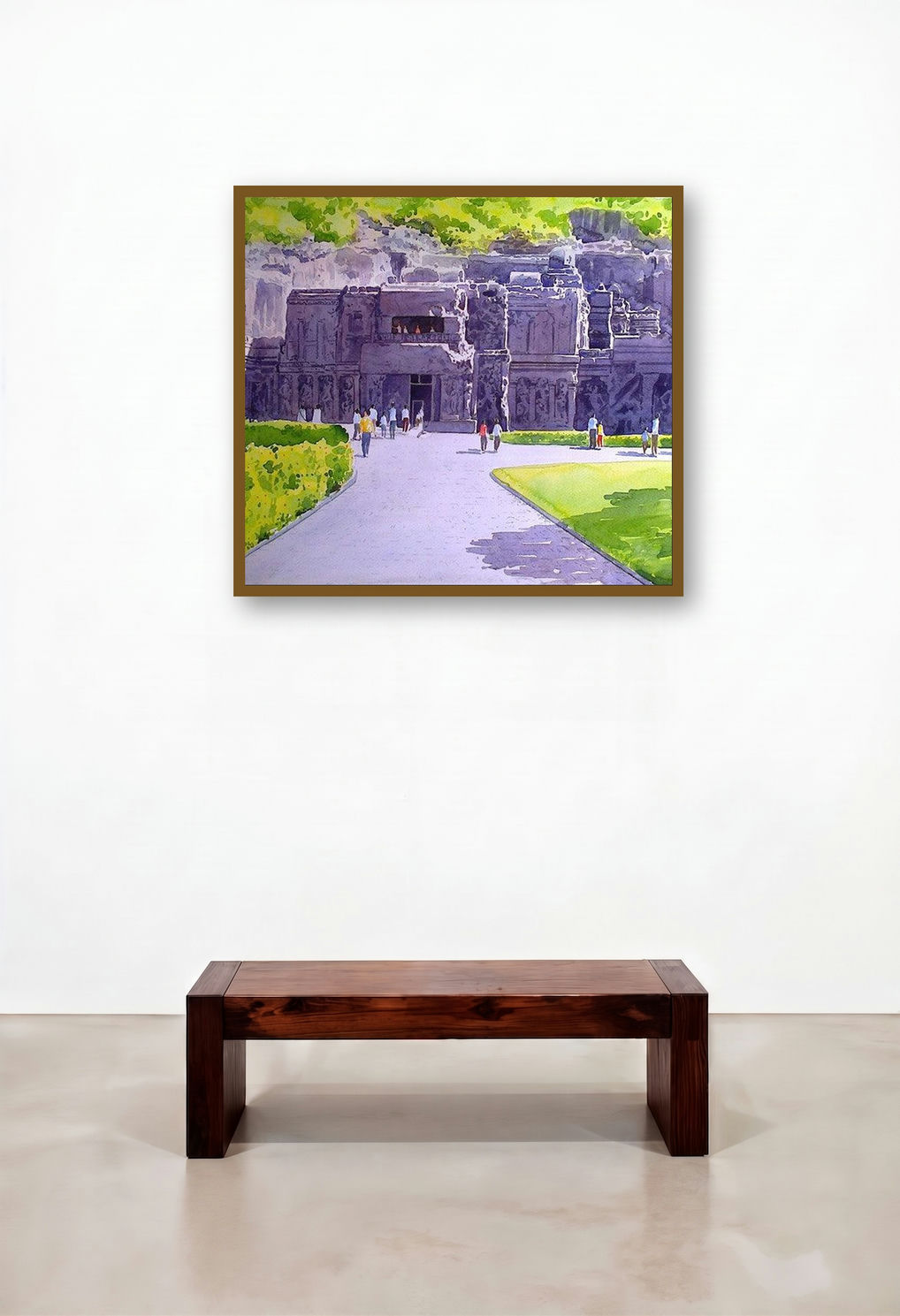 Entrance Of Ellora Caves (Elloras Majesty) by artist Rahul Salve displayed in a Luxury Penthouse