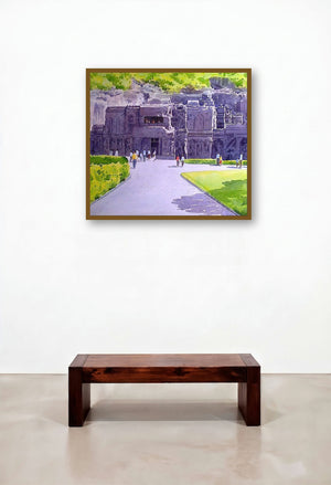 Entrance Of Ellora Caves (Elloras Majesty) by artist Rahul Salve displayed in a Luxury Penthouse