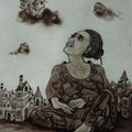 contemporary printmaking titled 'Envisage 2', 13x10 inches, by artist Nandini Pantawane on Paper