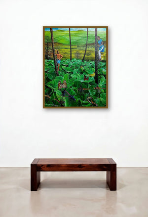 Equal (Rural Life in Harmony) by artist Anoop Mv displayed in a Japandi Foyer