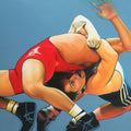 Equals 5' figurative oil painting by artist Abid Shaikh, 36x48 inch, on canvas
