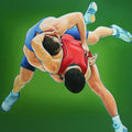 Equals 7' figurative oil painting by artist Abid Shaikh, 36x48 inch, on canvas