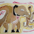 Erawat 7' animals watercolor painting by artist Rohit Joshi, 5x7 inch, on paper