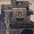 contemporary printmaking titled 'Escape', 14x10 inches, by artist Neeraj Khandka on MDF Board