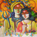 Religious acrylic painting titled 'Espousal 2', 32x49 inches, by artist Susmita Mandal on Canvas