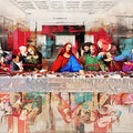 The Etermal Supper' religious mixed-media painting by artist Anil Kumar, 32x45 inch, on canvas