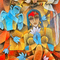 Eternal Frame' religious acrylic painting by artist Krishna Ashok, 40x30 inch, on canvas