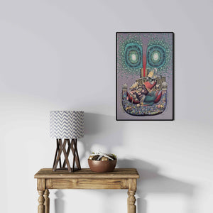 In-situ view of Jitendra Dangi's 'Eternal Lovers (Eternal Lovers)' painting in a room