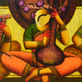 Eternal Melody' figurative acrylic painting by artist Anupam Pal, 36x72 inch, on canvas