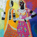 Figurative acrylic painting titled 'Ethnic Serendipity 170', 30x24 inches, by artist Anuradha Thakur on Canvas