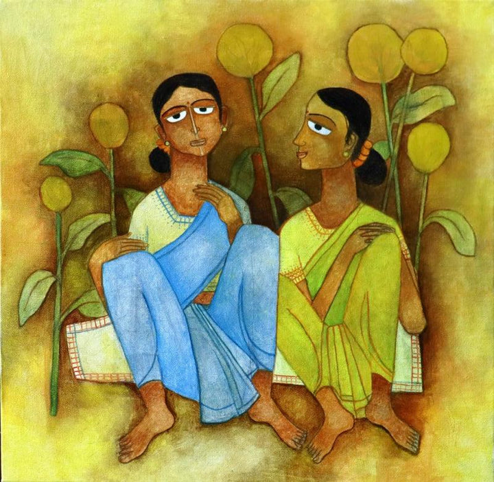Evening Conversations Painting by Mohit Naik | ArtZolo.com