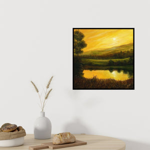 In-situ view of Seby Augustine's 'Evening Moods' painting in a room