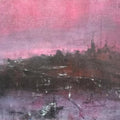 Abstract acrylic painting titled 'Evening Pink 01', 11x15 inches, by artist Dnyaneshwar Dhavale on Acrylic on Paper