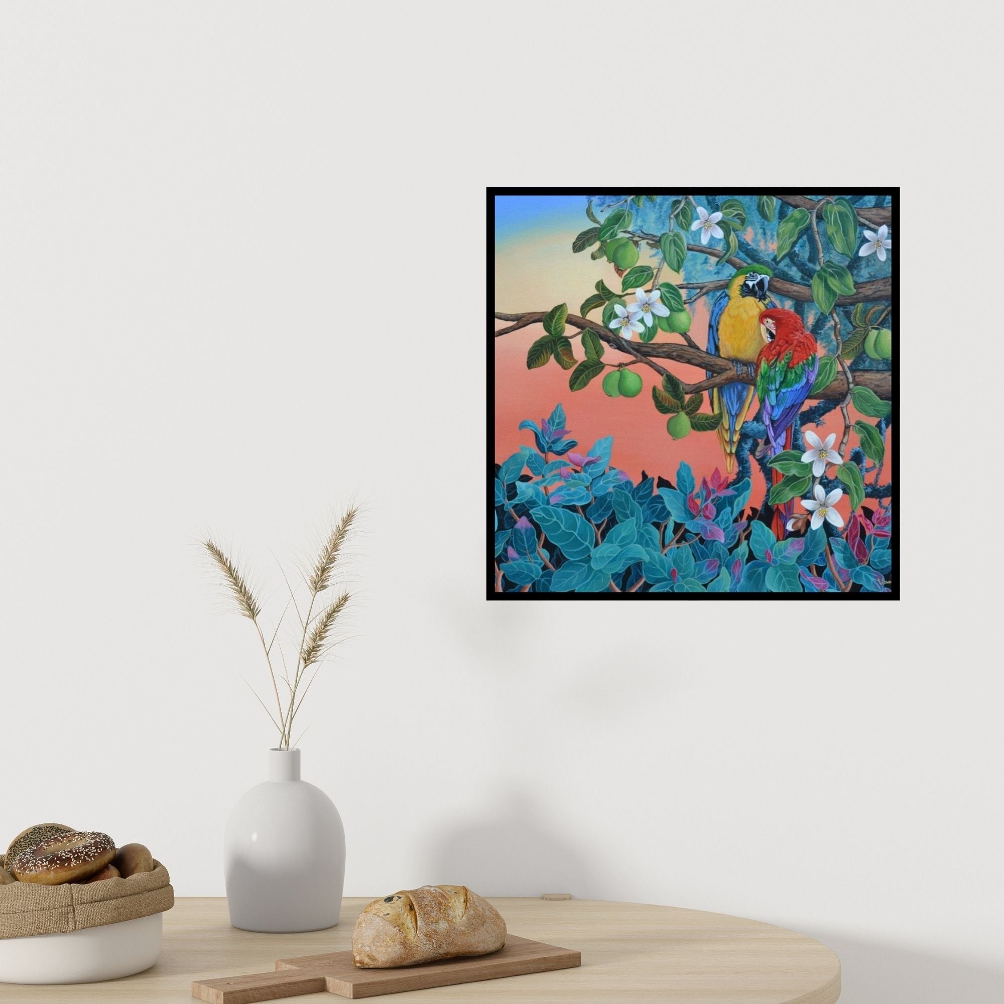 In-situ view of Vani Chawla's 'Evening Song 2' painting in a room