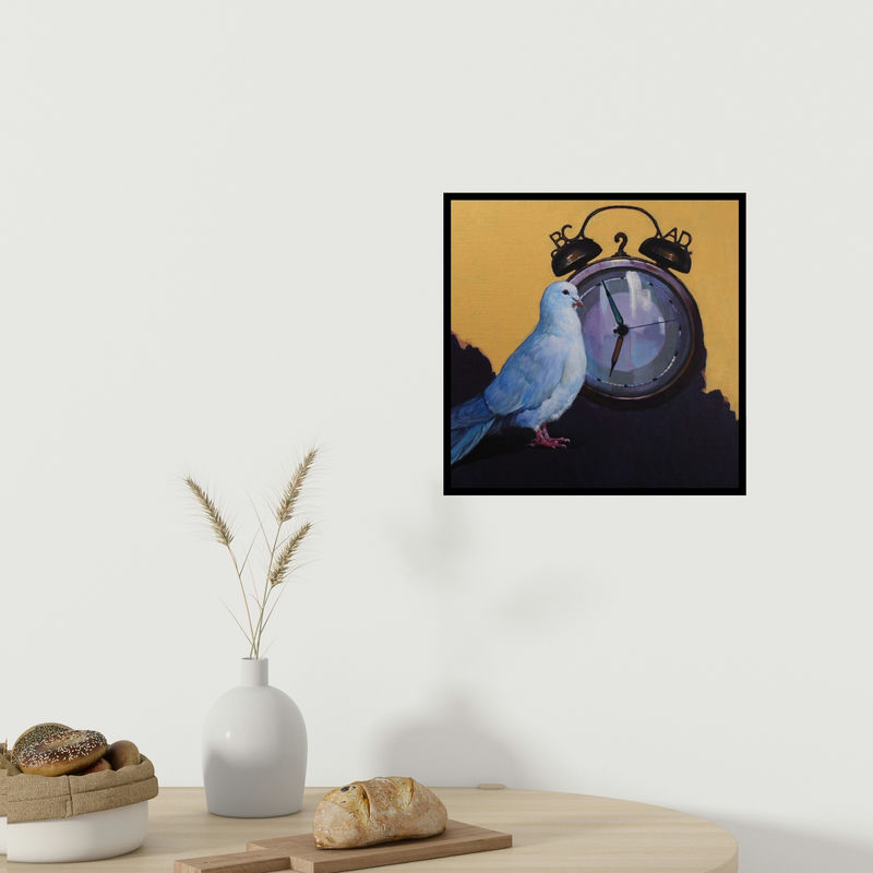 In-situ view of Javed Mulani's 'Ever Since (Timeless Messenger)' painting in a room