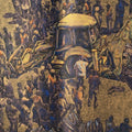 Eviction 6' figurative mixed-media painting by artist Krishnapada Maity, 27x40 inch, on paper