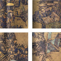 Eviction' figurative mixed-media painting by artist Krishnapada Maity, 55x80 inch, on paper