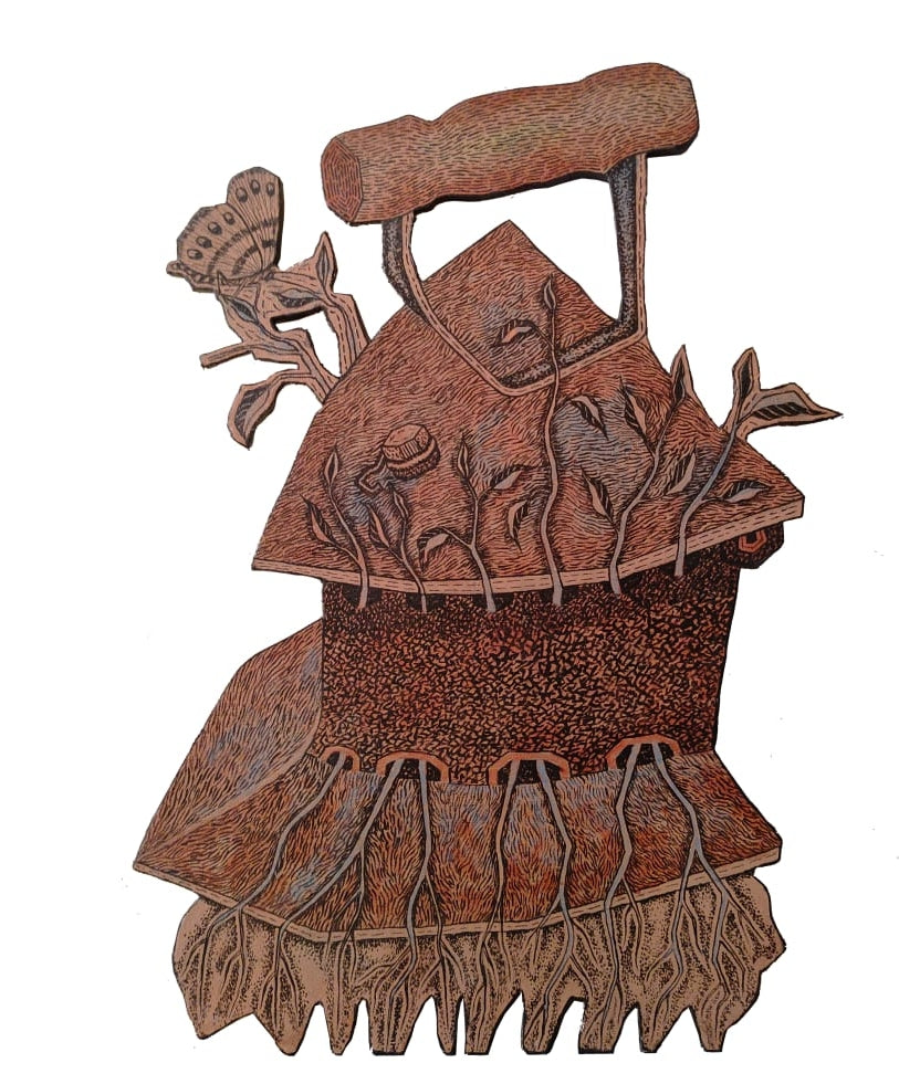 'Existence 36' contemporary acrylic painting by artist Amol Khade, 24x18 inch, on canvas plyboard