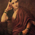 Figurative oil painting titled 'Expectation', 36x25 inches, by artist Raja Ravi Varma Reproduction on Canvas