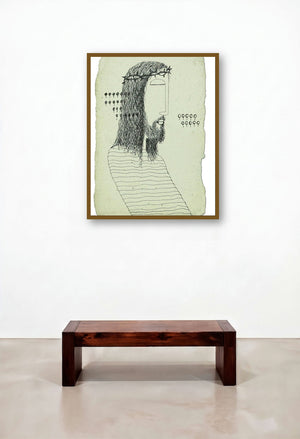 Expressions 2 (The Crown of Thorns) by artist Charlee Correia displayed in a Mid-Century Modern Lounge