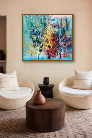 Exuberance Xvii (Exuberance XVII: A Celebration of Natures Abundance) by artist Kishore Kumar Sahu displayed in a Modern gallery