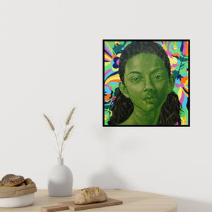 In-situ view of Deepali S's 'Eyes Speak The Unspoken 2' painting in a room