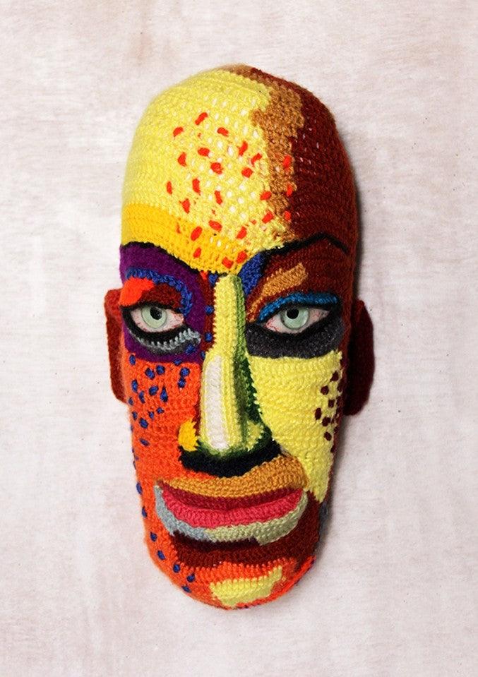 Figurative sculpture titled 'Face 16', 16x6x5 inches, by artist Archana Rajguru on Mixed Media