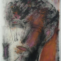 Figurative mixed media painting titled 'Face 2', 14x10 inches, by artist D S Rane on Paper