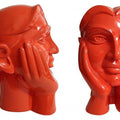 Figurative Paint sculpture titled 'Face 4', 15x12x17 inches, by artist Dvs Krishna on Paint on Fiberglass
