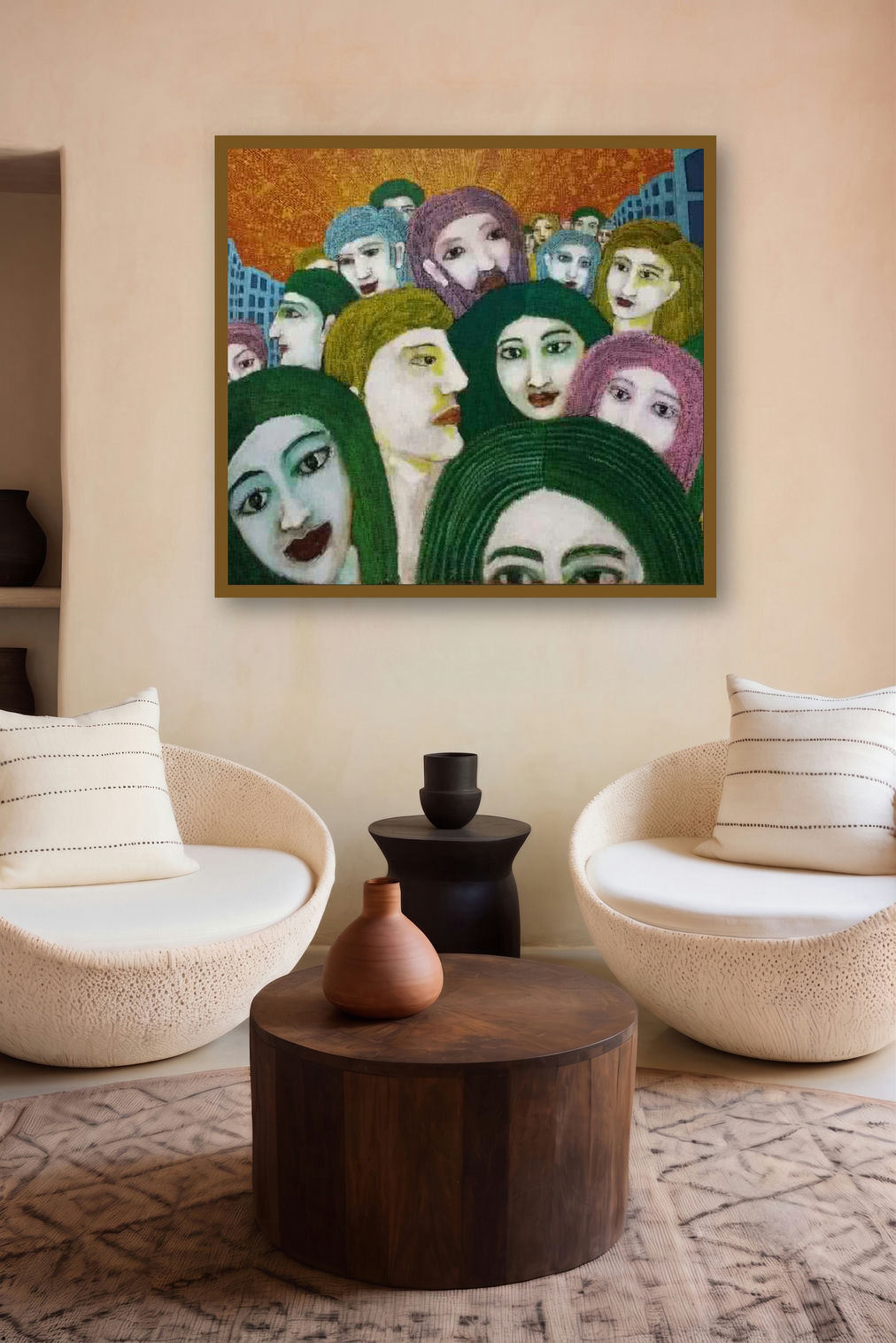 Face In The Crowd (A City Symphony) by artist Sambuddha Gupta displayed in a Luxury gallery