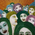 Fantasy acrylic painting titled 'Face In The Crowd', 30x36 inches, by artist Sambuddha Gupta on Canvas