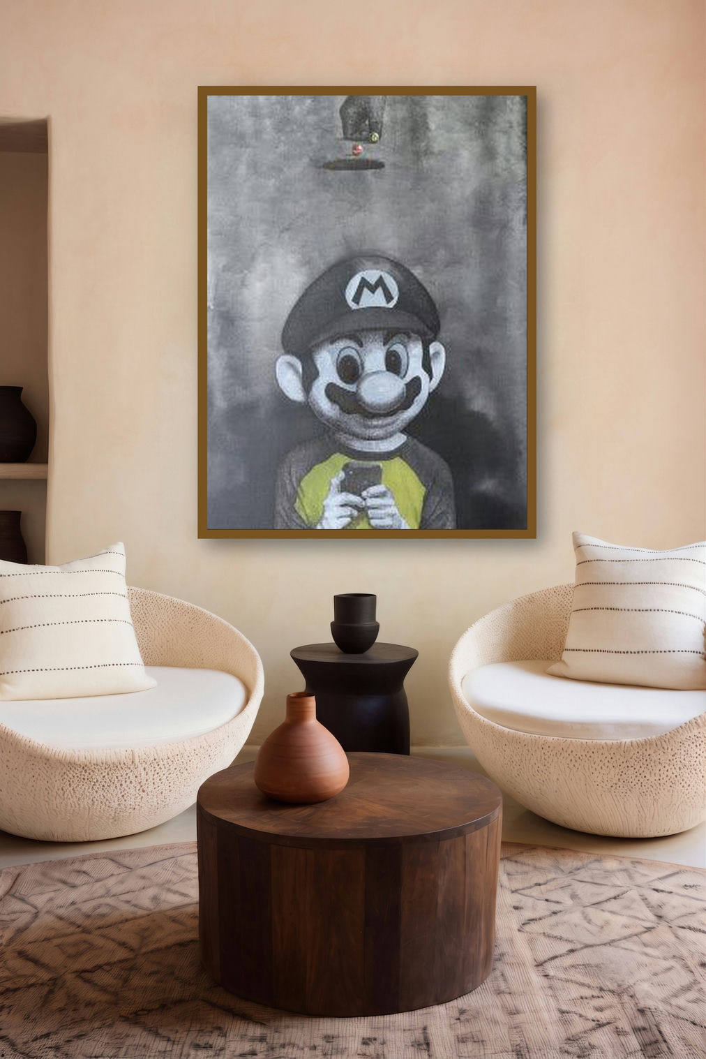 Face Of Game (Lost in the Digital World) by artist Manish Solanki displayed in a Indian Art gallery