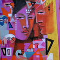 Figurative acrylic painting titled 'Face Within', 12x12 inches, by artist Madan Lal on Canvas
