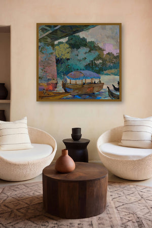 Fairy Boat by artist Sikandar Mulla displayed in a Museum Style gallery