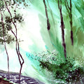 Landscape watercolor painting titled 'Falling Light', 11x17 inches, by artist Anil Nene on Paper