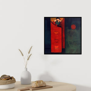 In-situ view of Dattatraya Thombare's 'Family' painting in a room