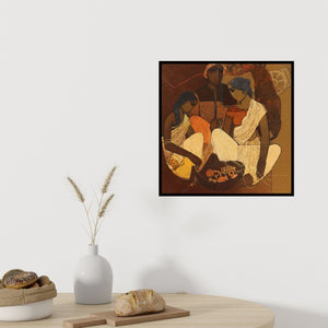 In-situ view of Siddharth Shingade's 'Family 1' painting in a room