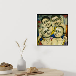In-situ view of Apet Pramod's 'Family (Untitled)' painting in a room
