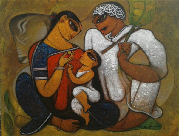 Family 4 Painting by Ramesh Gujar | ArtZolo.com