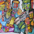 Family Series 2' figurative acrylic painting by artist Srj Surajit Chakraborty, 22x30 inch, on paper