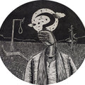 contemporary printmaking titled 'Farmer Struggle', 30x30 inches, by artist Prashant Kuwar on Wood Cut
